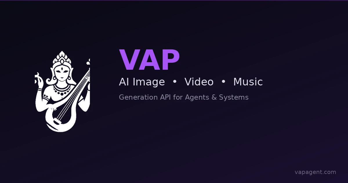 vap vid AI Video, Image & Music Generator API — P-Video, Suno V5, Flux